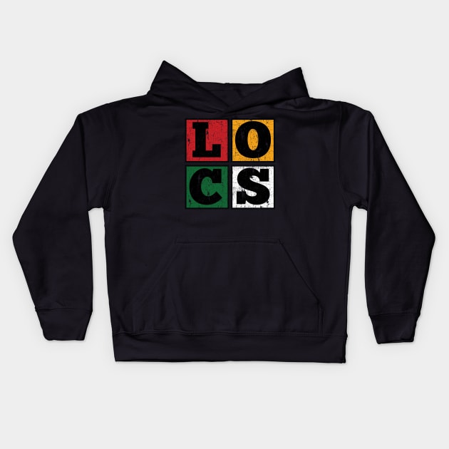 Locs Block Dreadlocks Afrocentric Colors Kids Hoodie by blackartmattersshop